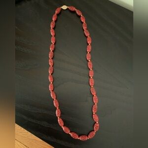 Cinnabar Chinese vintage necklace